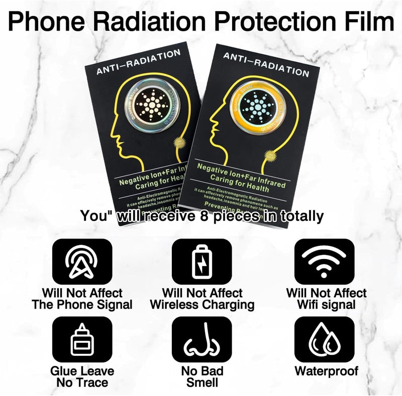 Brvlsoc 8-Pack Cell Phone Protection Neutralizer Stickers – Radiation Blocking & Energy Balancing Stickers for Phones, Tablets, Laptops & All Electronic Devices (Gold + Silver) - Image 2